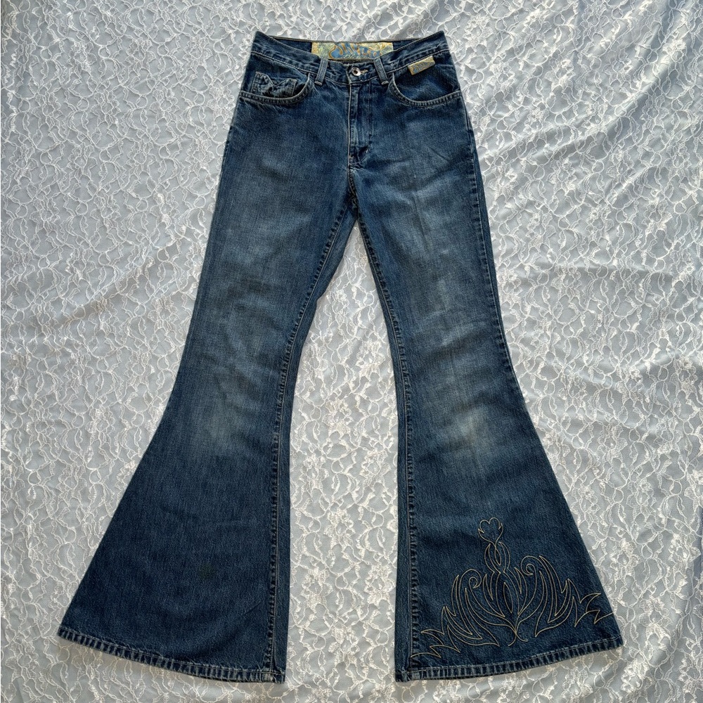 JNCO Embroidered Flare Jeans